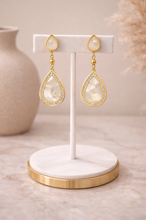 Pear Shape Pearl Drop Earrings |4| Mehrooh