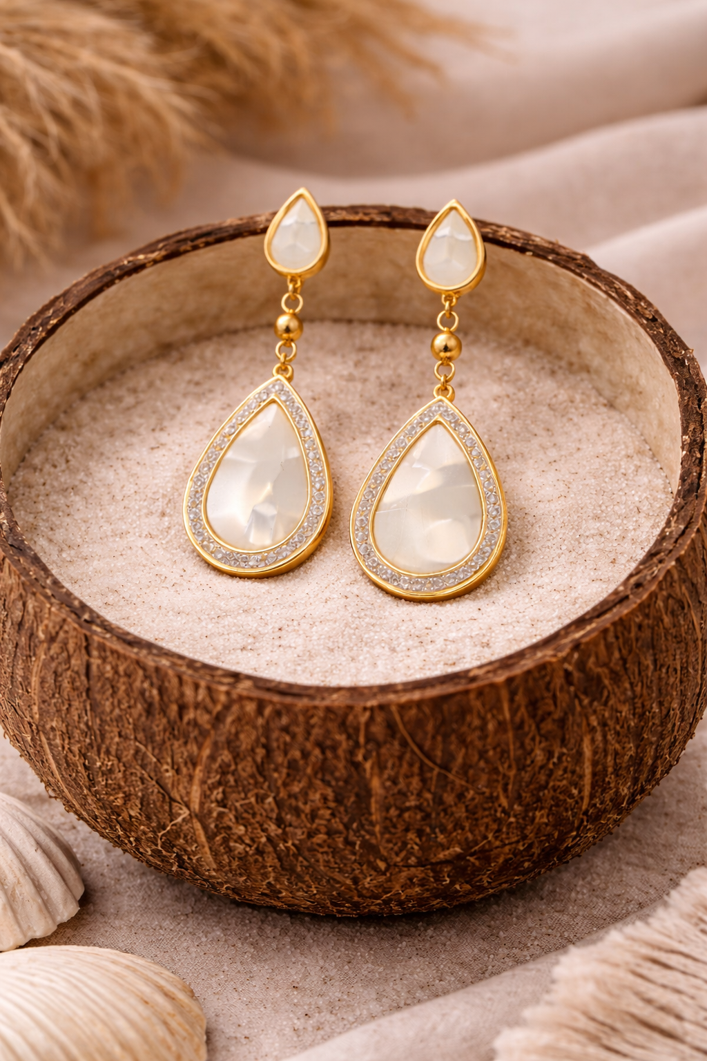 Pear Shape Pearl Drop Earrings |5| Mehrooh