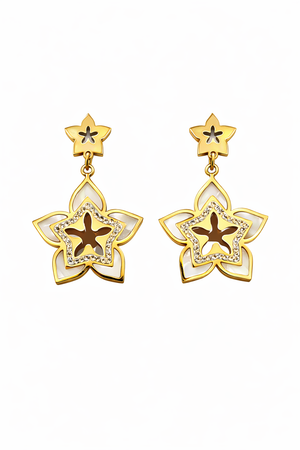 Star Anise Drop Mother Of Pearl Earrings |1| Mehrooh