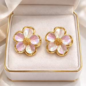 Mother Of Pearl Floral Stud Earrings |3| Mehrooh
