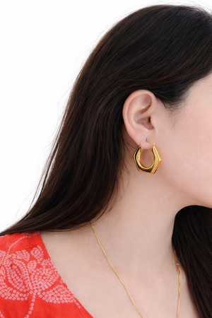 Golden Hexagon Hoops |2| Mehrooh