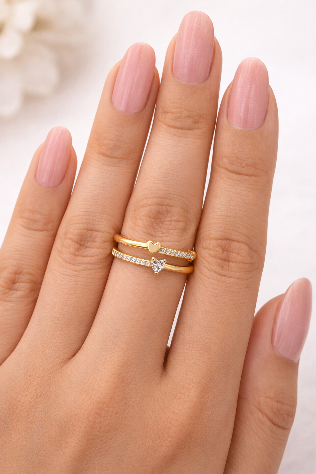 Twin Hearts With Cubic Zirconia Ring |1| Mehrooh