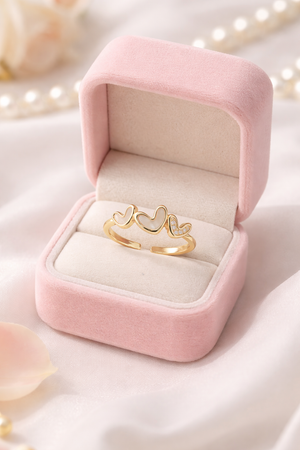 Triple Heart Adjustable Ring |4| Mehrooh