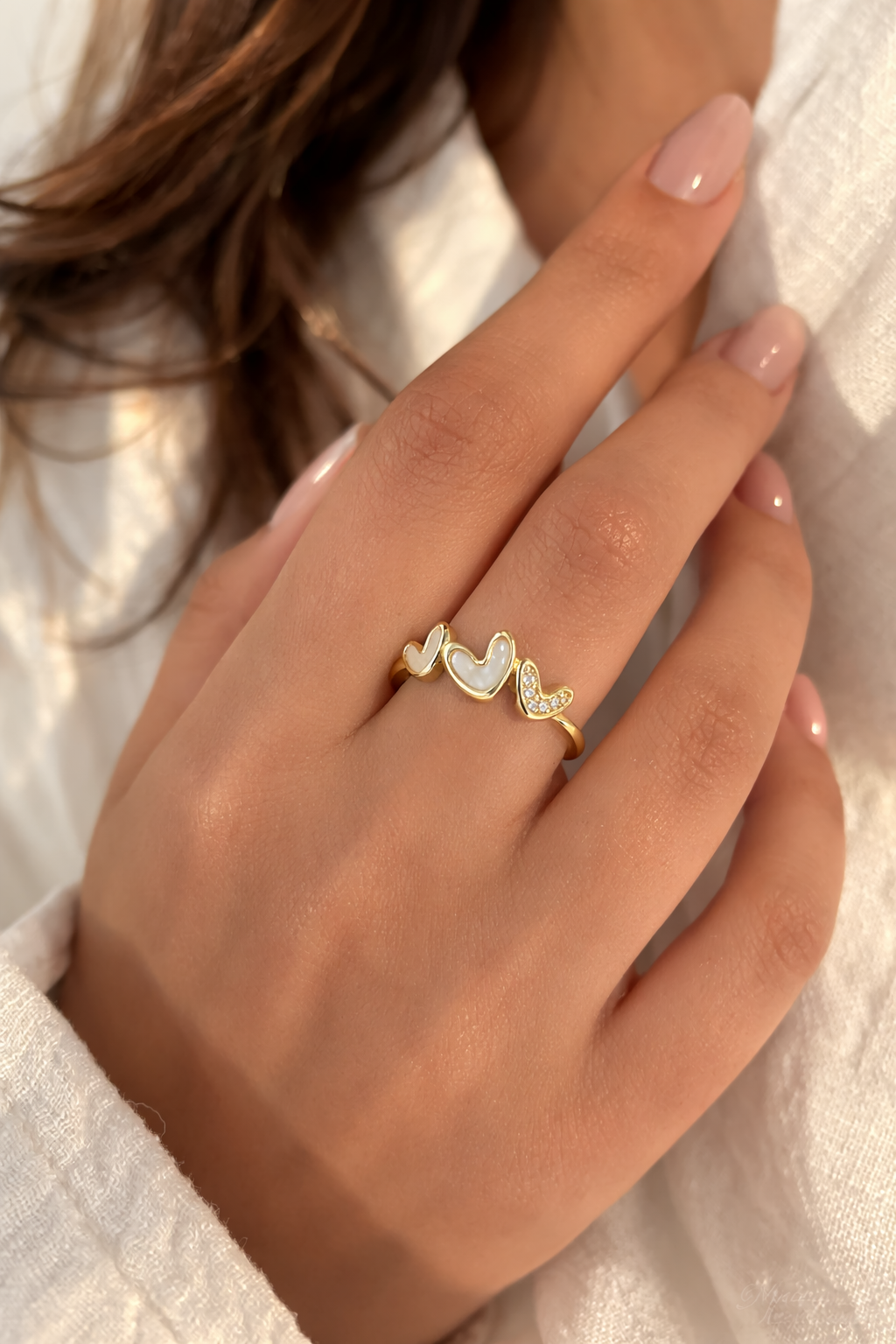 Triple Heart Adjustable Ring |1| Mehrooh