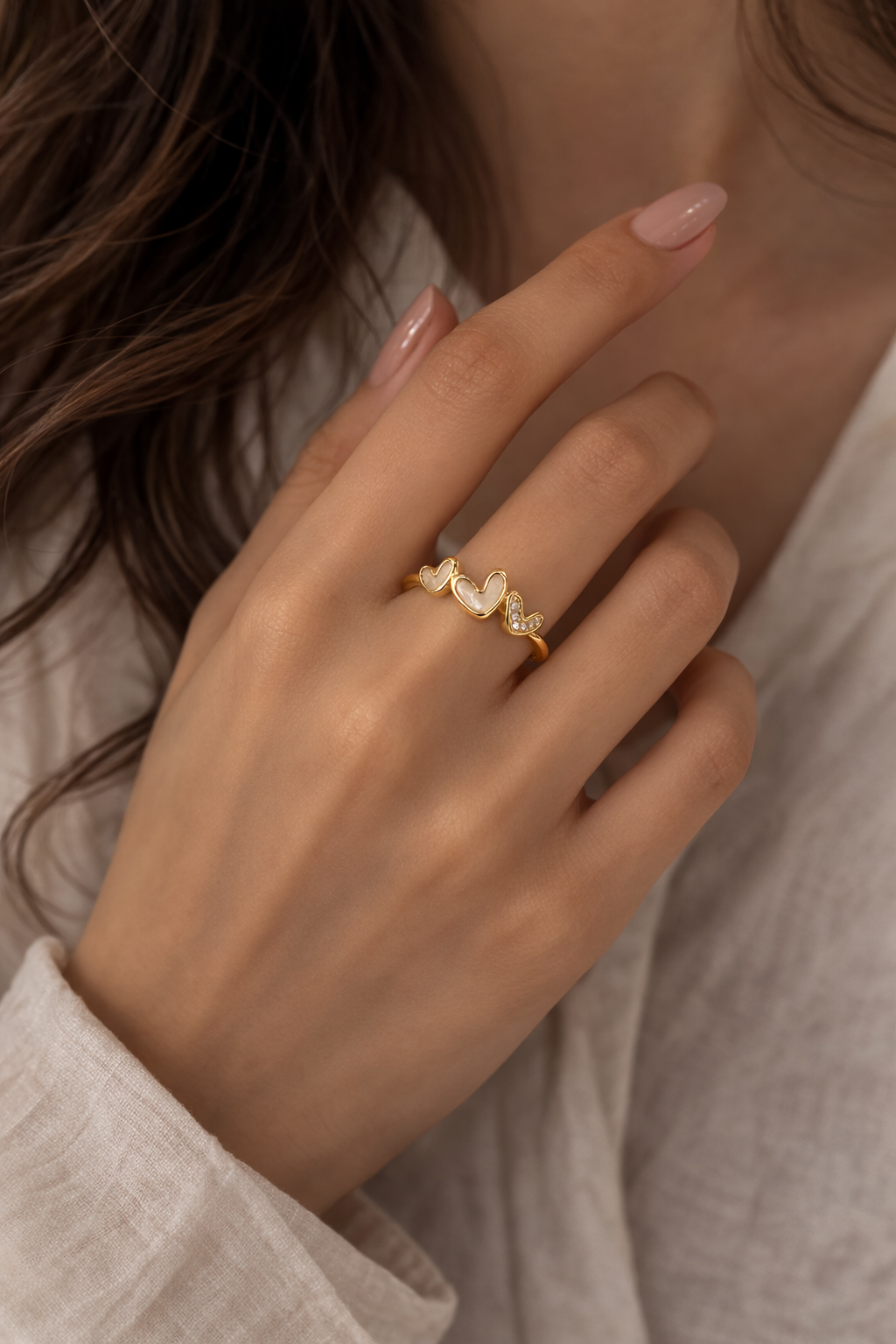 Triple Heart Adjustable Ring |3| Mehrooh