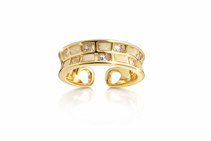 Crystal Mother Of Pearl Band Ring |6| Mehrooh