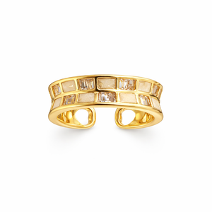 Crystal Mother Of Pearl Band Ring |5| Mehrooh