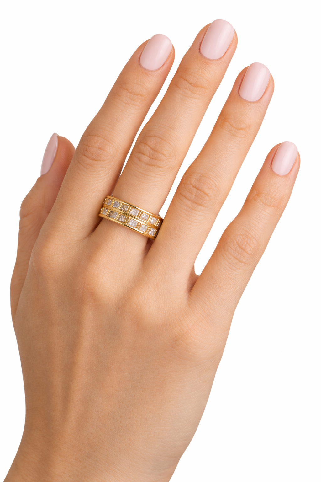 Crystal Mother Of Pearl Band Ring |2| Mehrooh