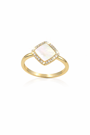 Mother Of Pearl Halo Ring |6| Mehrooh