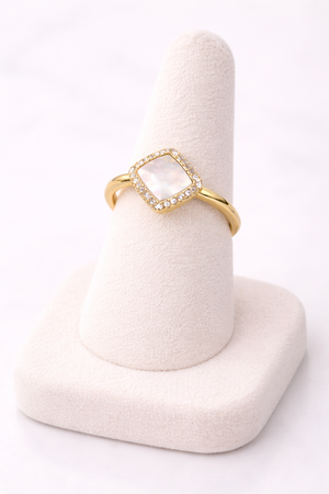 Mother Of Pearl Halo Ring |1| Mehrooh