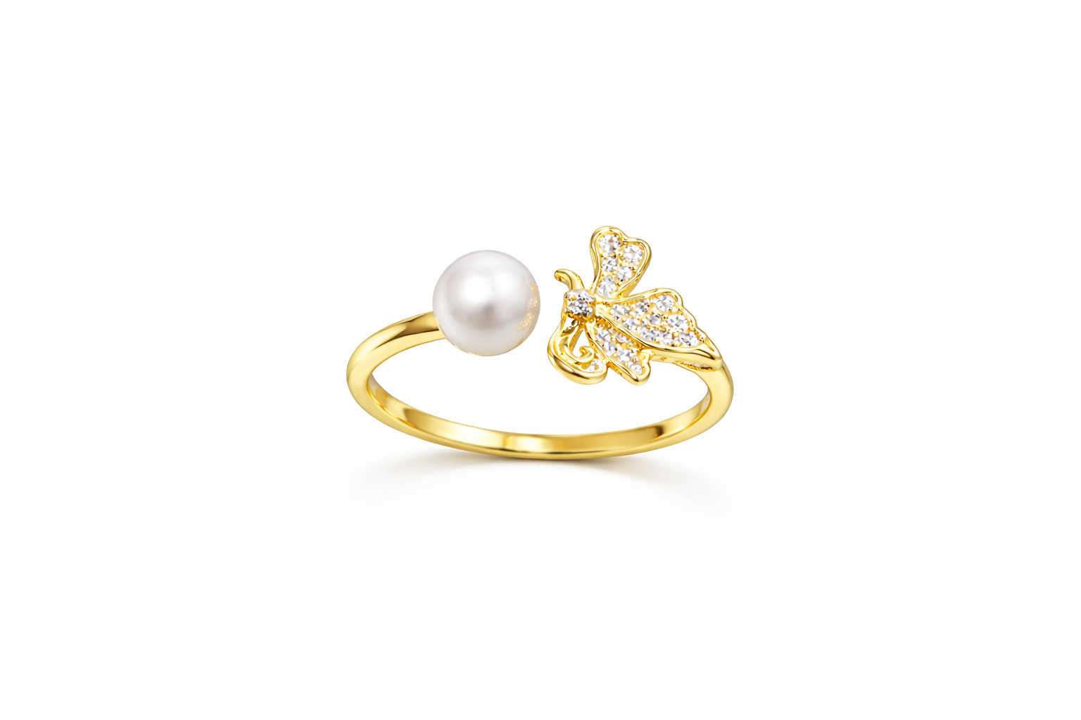 Butterfly On Pearl Ring |2| Mehrooh