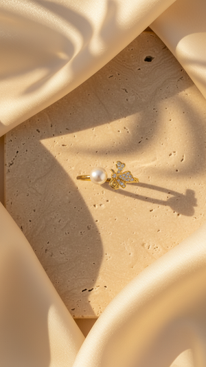Butterfly On Pearl Ring |1| Mehrooh