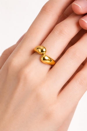 Golden Duo Open Ring |4| Mehrooh
