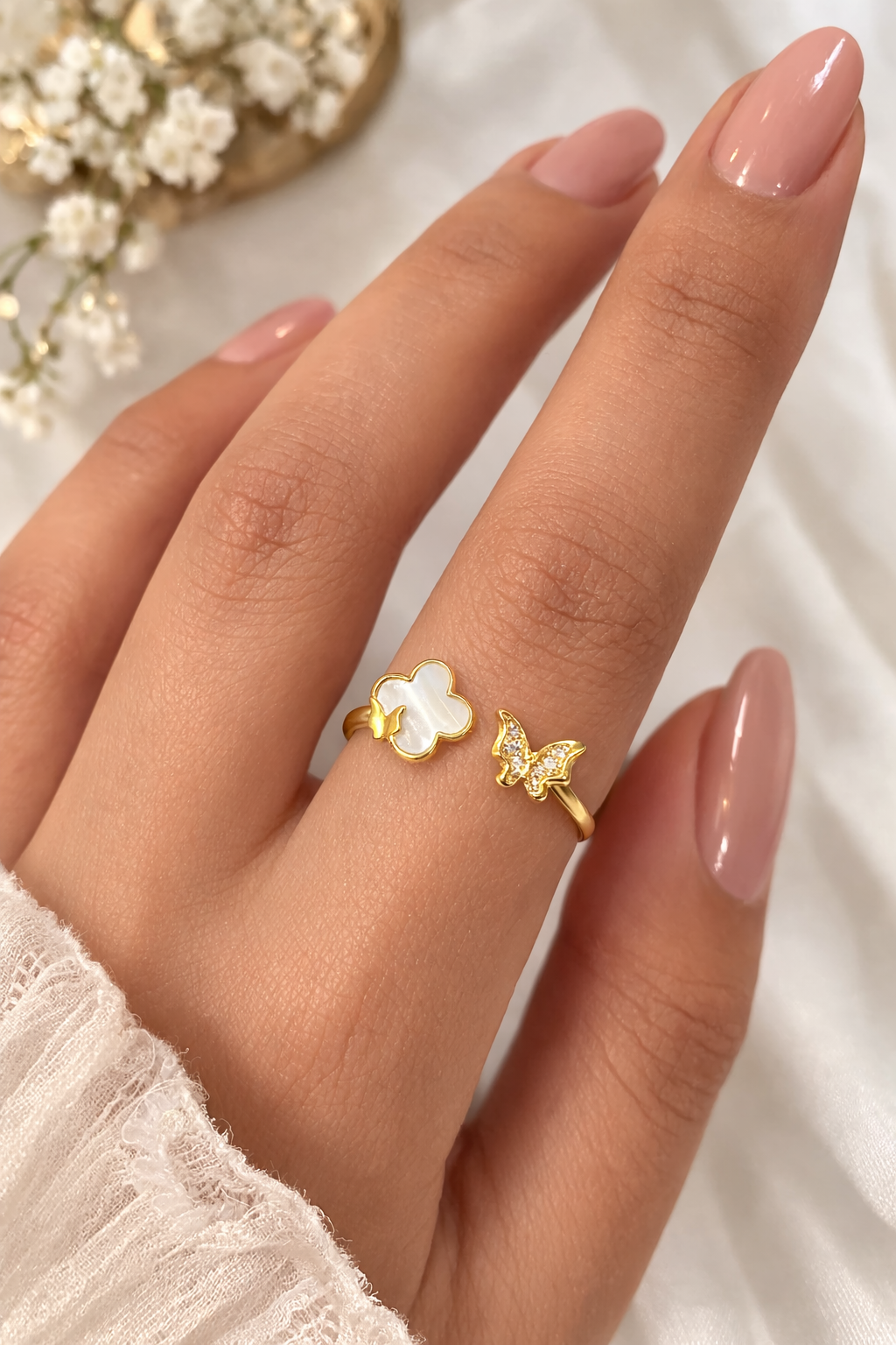 Butterfly Clover Open Ring |1| Mehrooh