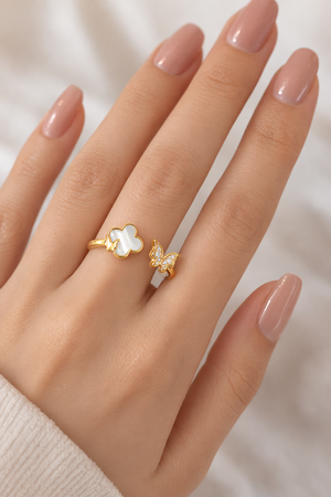 Butterfly Clover Open Ring |3| Mehrooh
