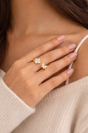 Butterfly Clover Open Ring |2| Mehrooh