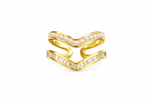 Pearl Crystal Wave Ring |1| Mehrooh
